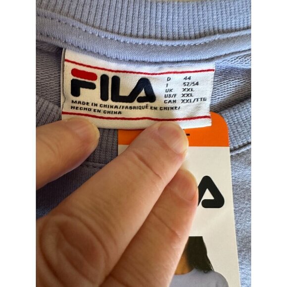 Fila Women's Purple Impression Sweatshirt XXL Long Sleeve Crew Neck Side Pockets - Picture 6 of 11